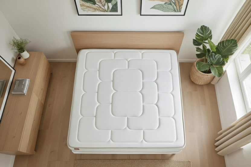 Ensemble Matelas Sommier 140x200 cm - Sommier Blanc (en kit) - Le Douillet