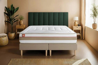Ensemble Matelas Sommier 160x200 cm - 2 Sommiers Beige - Le Tendre