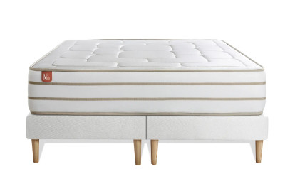 Ensemble Matelas Sommier 180x200 cm - 2 Sommiers Blanc - Le Douillet