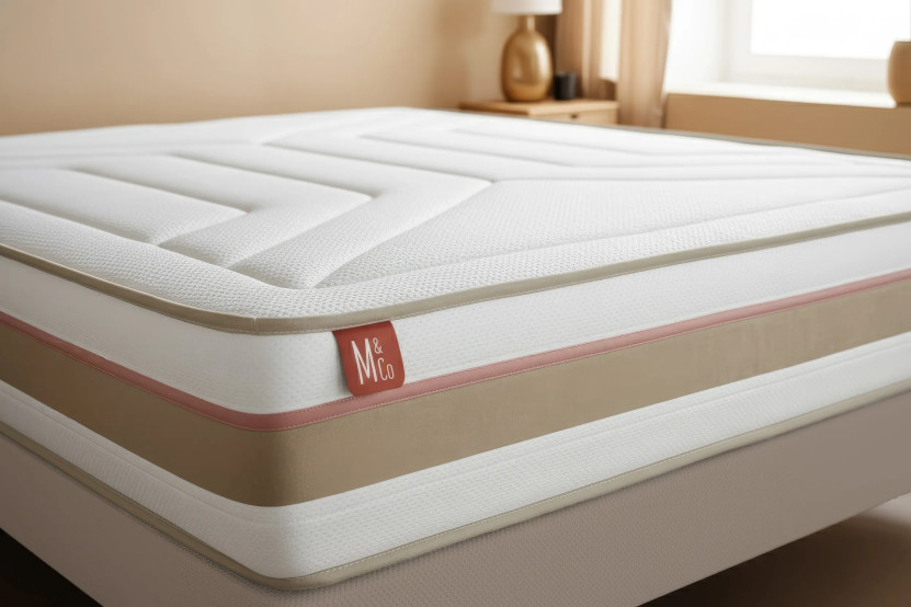 Pack lit complet 140x200 cm - Matelas + Sommier Blanc + 2 oreillers + Couette - Le Tendre