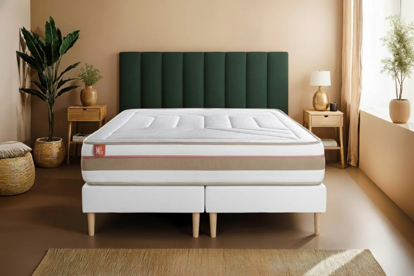 Ensemble Matelas Sommier 180x200 cm - 2 Sommiers Blanc - Le Tendre