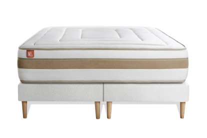 Ensemble Matelas Sommier 160x200 cm - 2 Sommiers Blanc - Le Raffiné