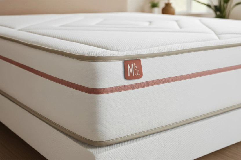 Ensemble Matelas Sommier 90x200 cm - Sommier Blanc (en kit) - Le Paisible