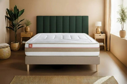 Ensemble Matelas Sommier 180x200 cm - Sommier Beige (en kit) - Le Tendre