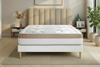 Ensemble Matelas Sommier 160x200 cm - Sommier Blanc (en kit) - Le Cosy