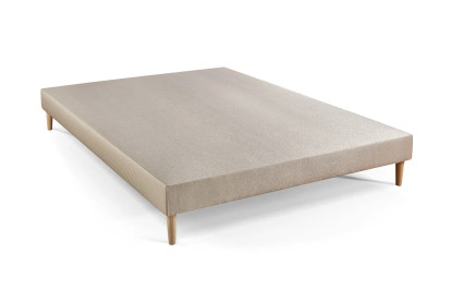 Pack lit complet 160x200 cm - Matelas + Sommier Beige + 2 oreillers + Couette - Le Tendre