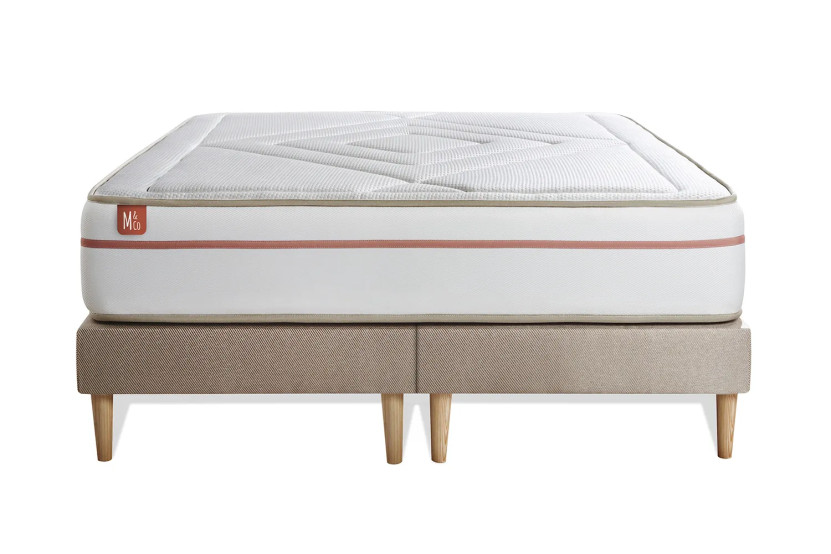 Ensemble Matelas Sommier 180x200 cm - 2 Sommiers Beige - Le Paisible