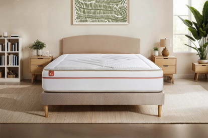 Ensemble Matelas Sommier 140x200 cm - Sommier Beige (en kit) - Le Paisible