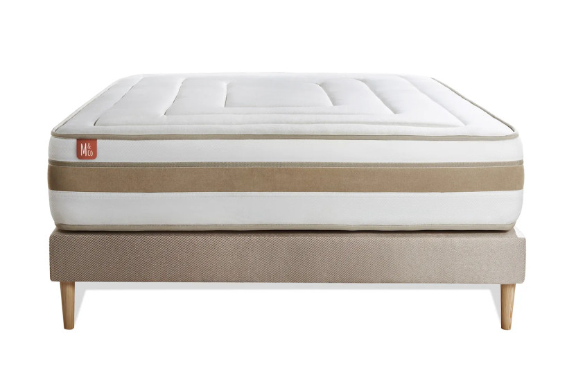 Ensemble Matelas Sommier 180x200 cm - Sommier Beige (en kit) - Le Raffiné
