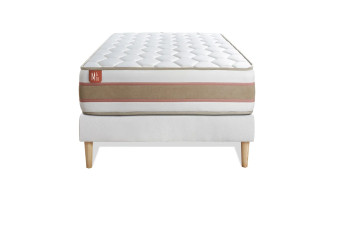 Ensemble Matelas Sommier 90x200 cm - Sommier Blanc (en kit) - Le Délicat