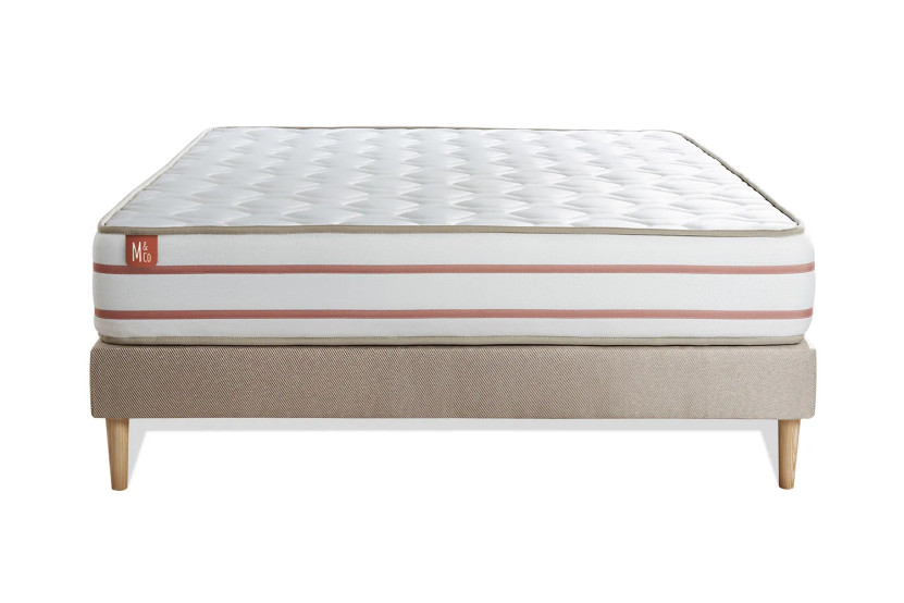 Ensemble Matelas Sommier 140x200 cm - Sommier Beige (déjà monté) - Le Doux