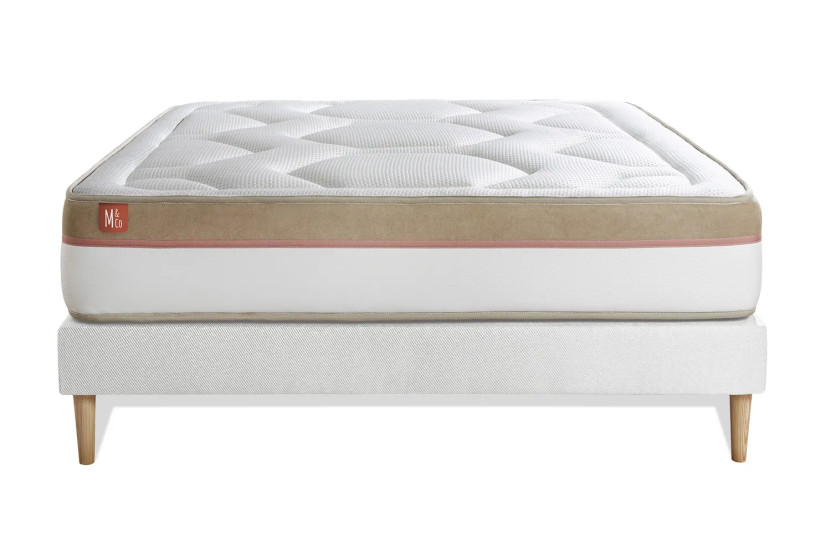 Ensemble Matelas Sommier 180x200 cm - Sommier Blanc (en kit) - Le Cosy