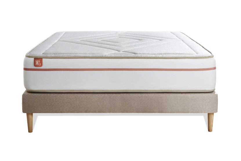 Ensemble Matelas Sommier 200x200 cm - Sommier Beige (en kit) - Le Paisible