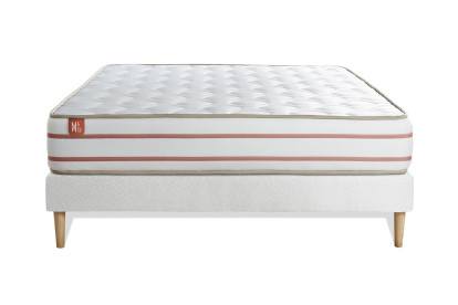 Ensemble Matelas Sommier 160x200 cm - Sommier Blanc (déjà monté) - Le Doux