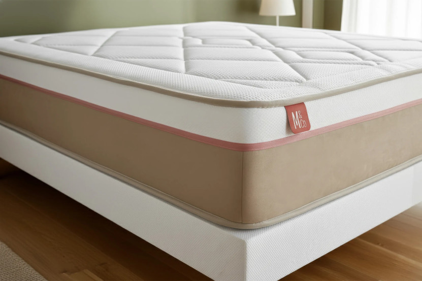 Ensemble Matelas Sommier 90x190 cm - Sommier Blanc (déjà monté) - Le Soyeux